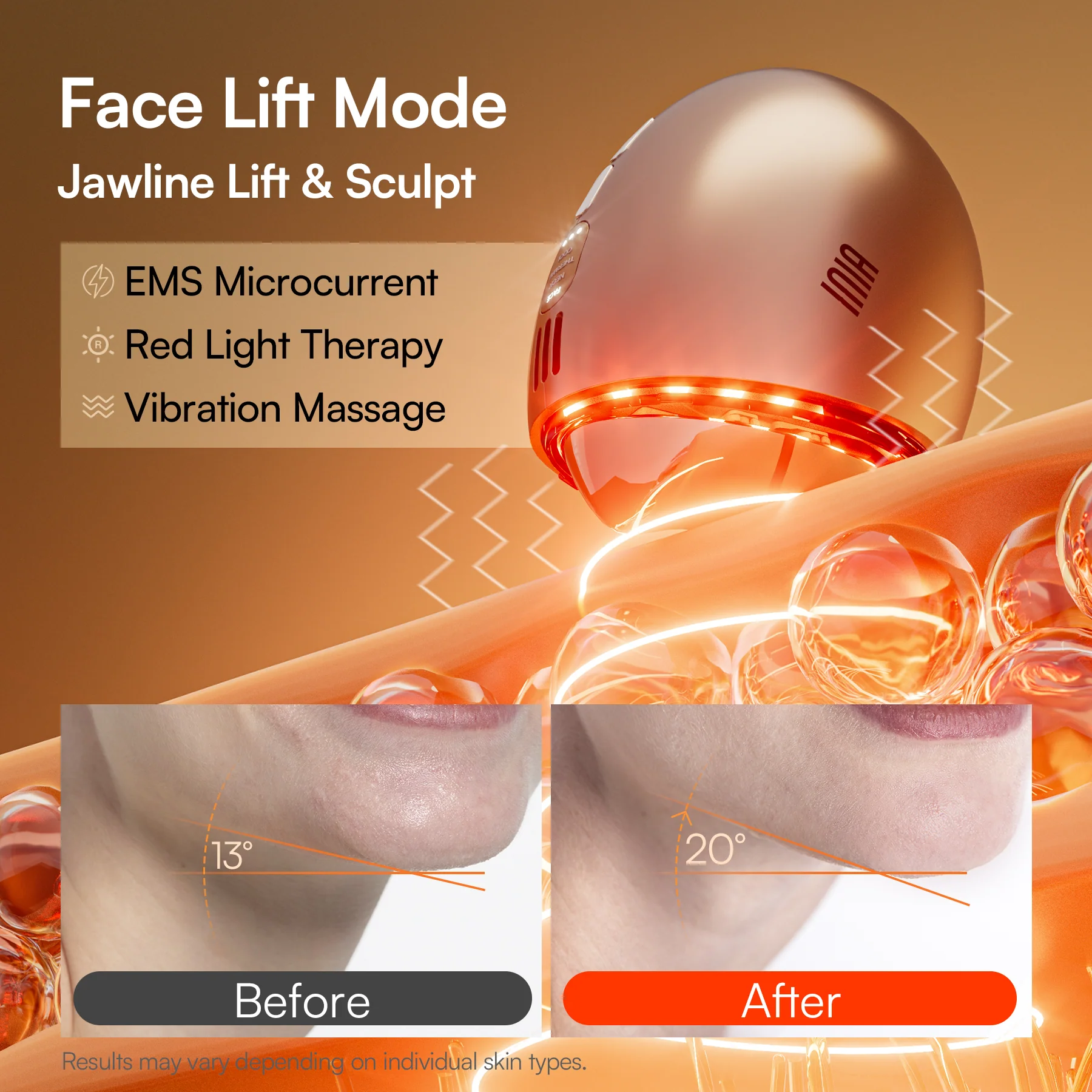 INIA GLACE Microcurrent Lymphatic Drainage Beauty Device - Image 4