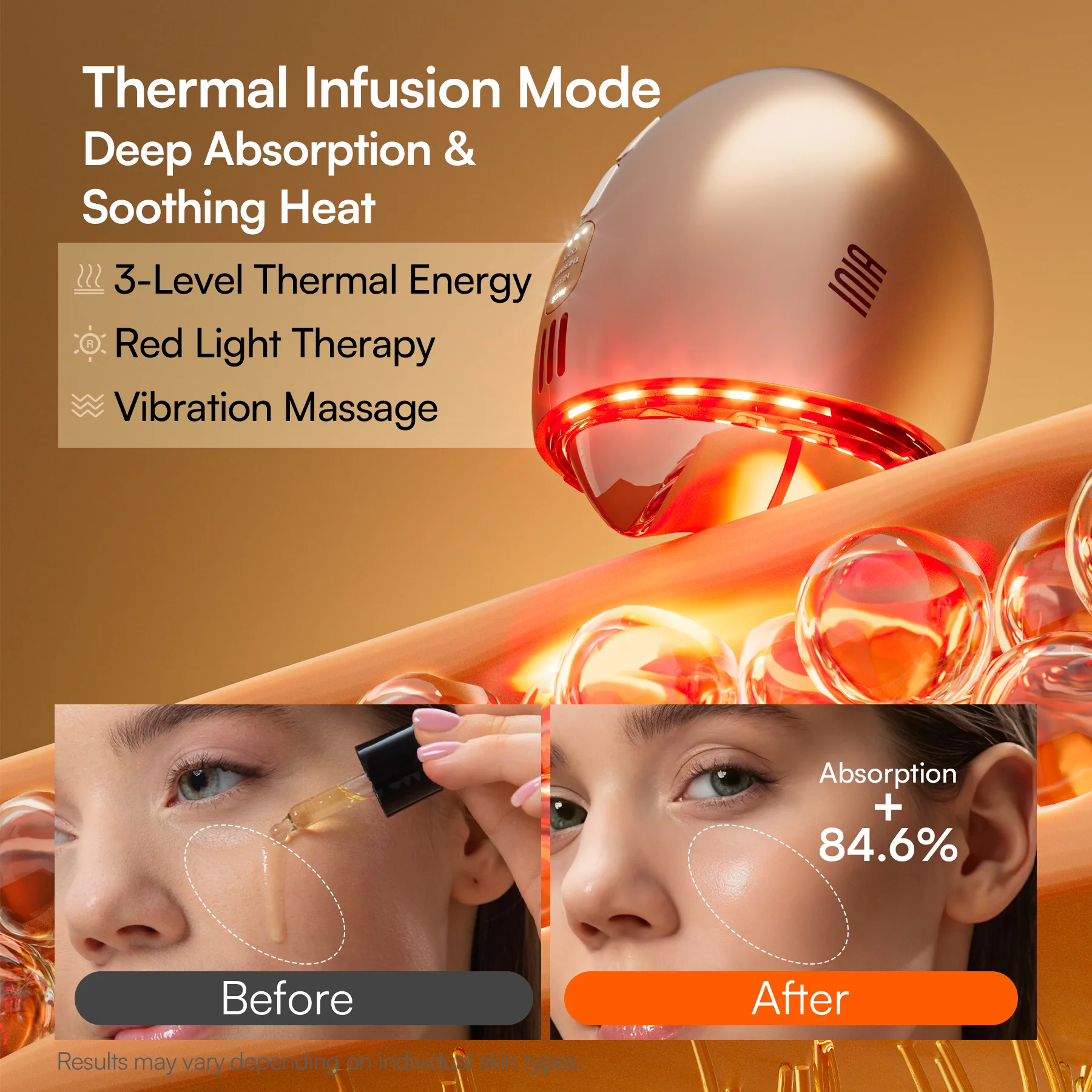 INIA GLACE Microcurrent Lymphatic Drainage Beauty Device - Image 6